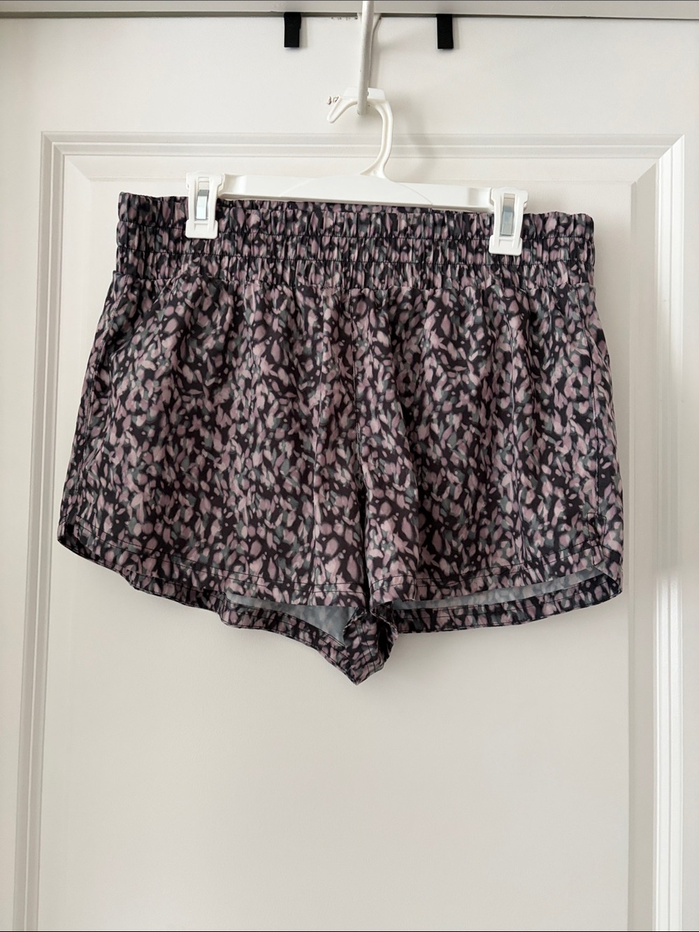 Varley Kallin Pink and Black Printed Running Shorts